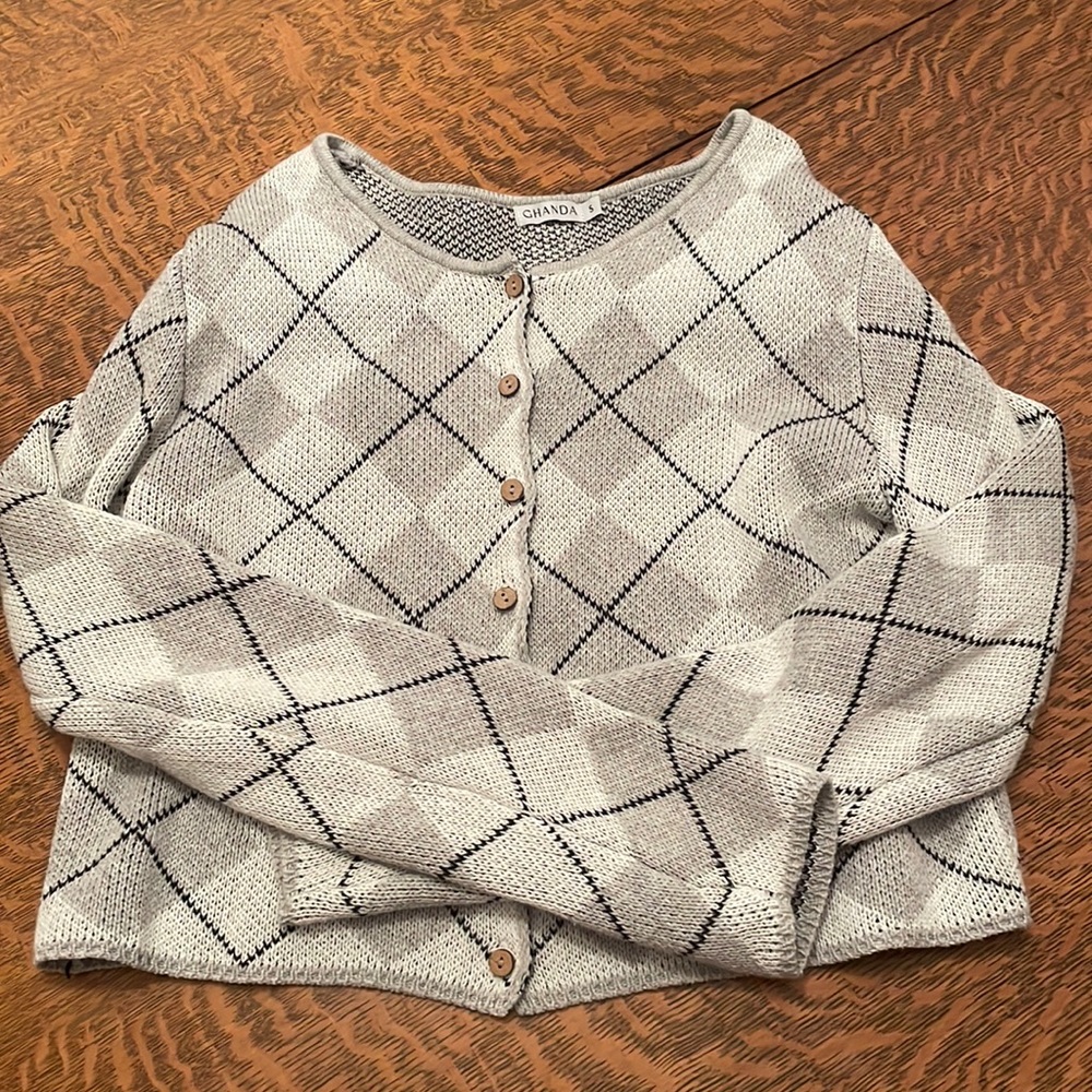 Ghanda cheak patton cardigan